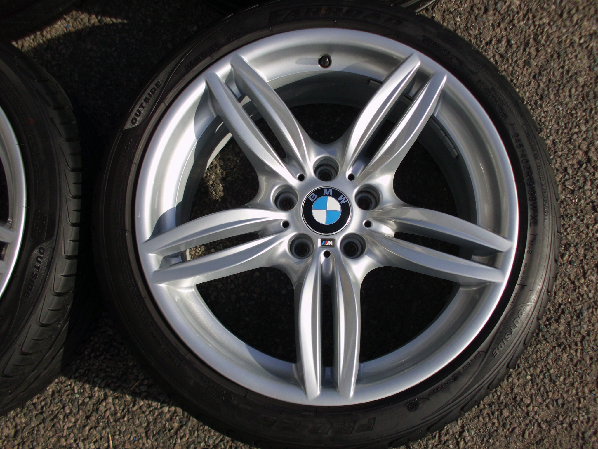USED 19" GENUINE BMW STYLE 351 F10 M SPORT ALLOY WHEELS, EXCELLENT CONDITION WITH WIDE REARS INC GOOD NON RUNFLAT TYRES